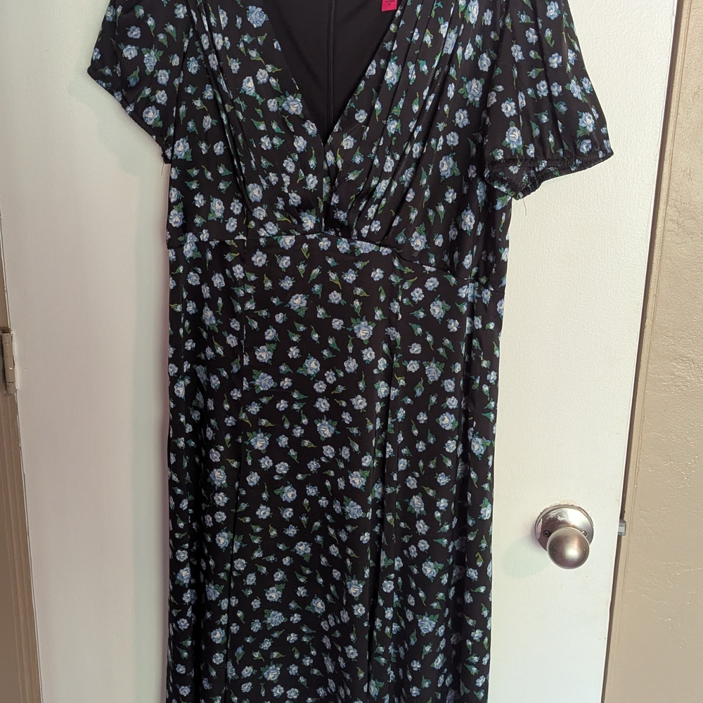 Betsey Johnson Blue Flutter Sleeve Midi Sundress
